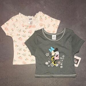 Disney Minnie Mouse 5T | Graphic Tee + Floral Top | 2 Piece Set | NWT